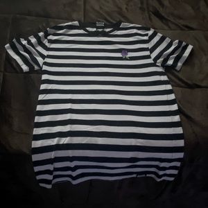Broken Promises, black and white striped mens T-shirt cute and comfy :>